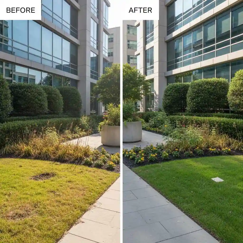 beforeafter commercial landscape maintenance