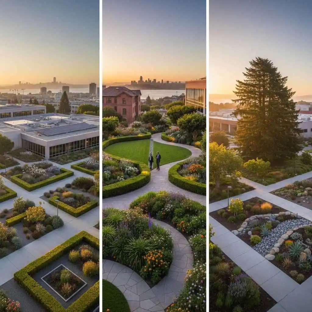 diverse Bay Area commercial landscaping styles
