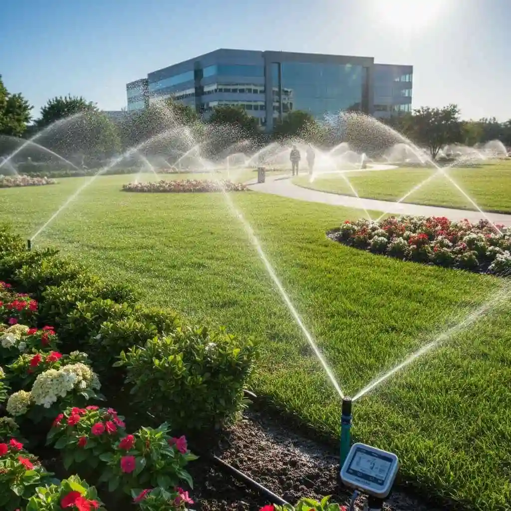 smart irrigation system in commercial landscape