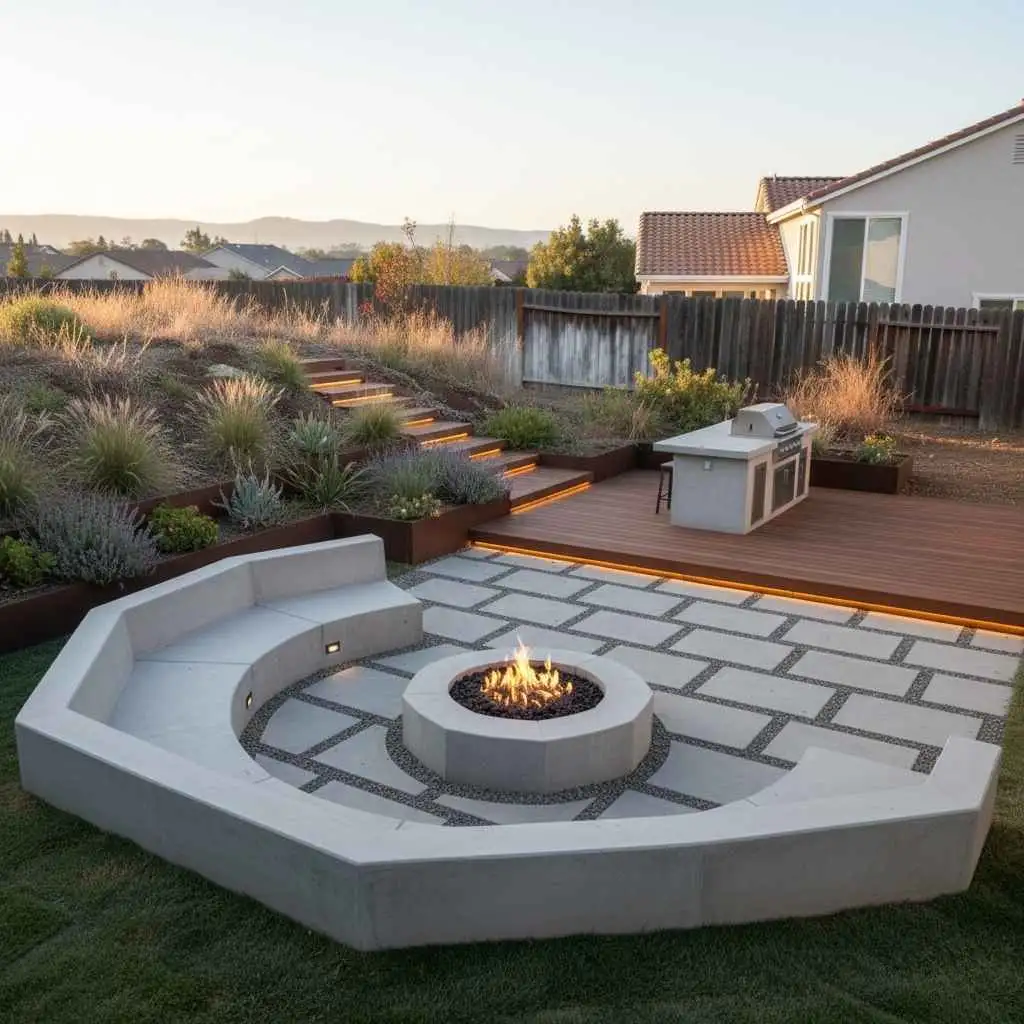 Modern backyard with functional layout