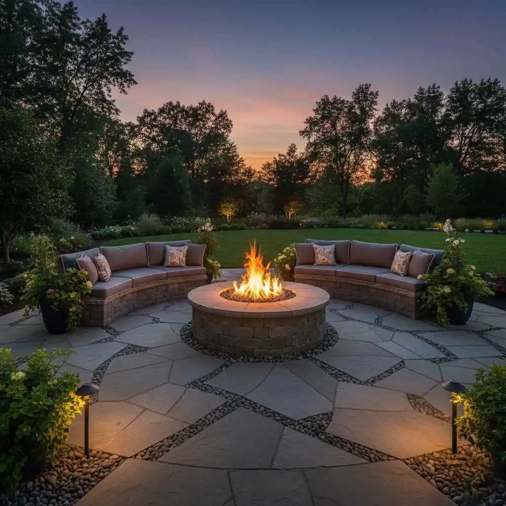 paver patio with fire pit