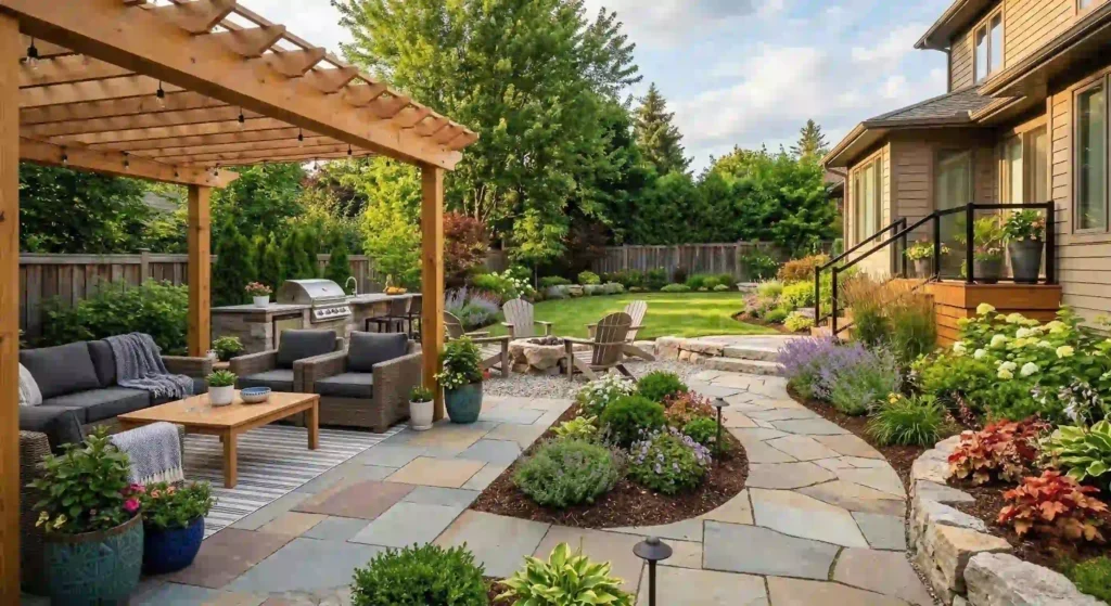 finished outdoor living space