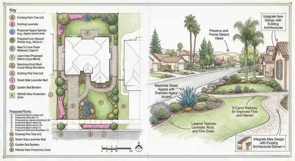 landscape design plan or sketch