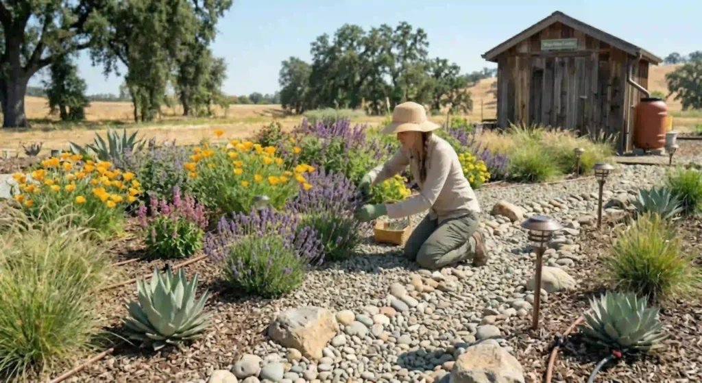 drought-resistant plants and landscaping