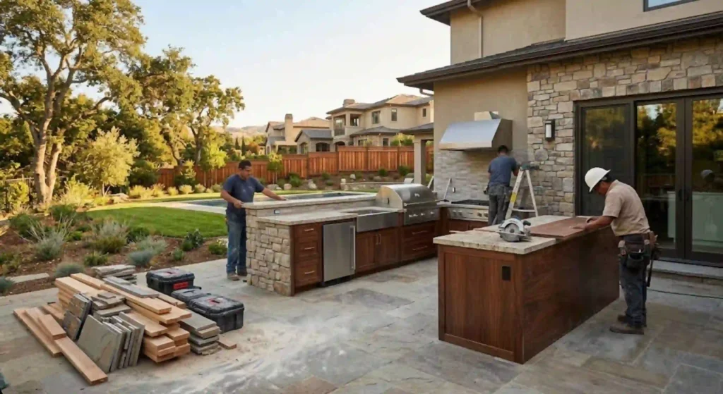 layout diagram of outdoor kitchen