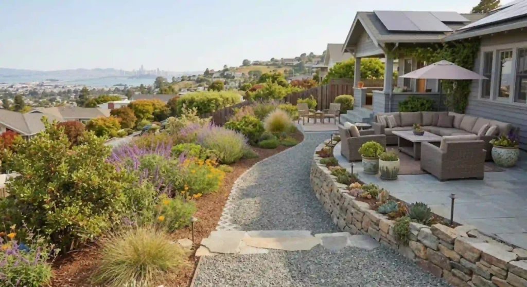 Completed sustainable hardscaping in El Cerrito
