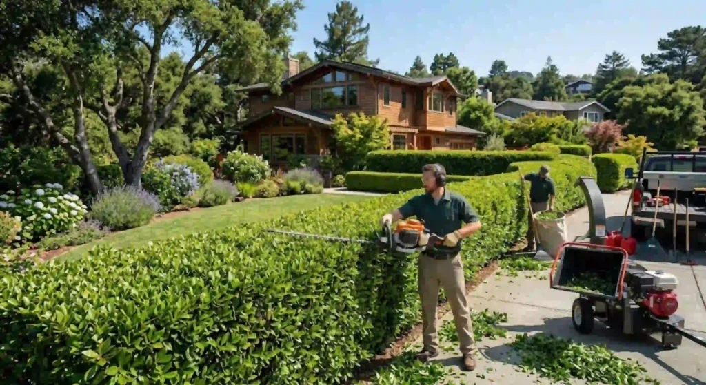 Professional hedge trimming service in Oakland.